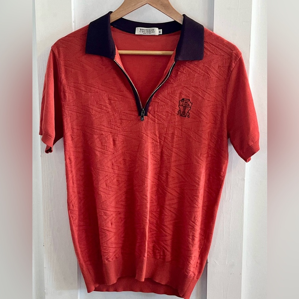 Brunello Cucinelli | Men’s Half-Zip Polo Shirt | Made in Italy | Size Medium